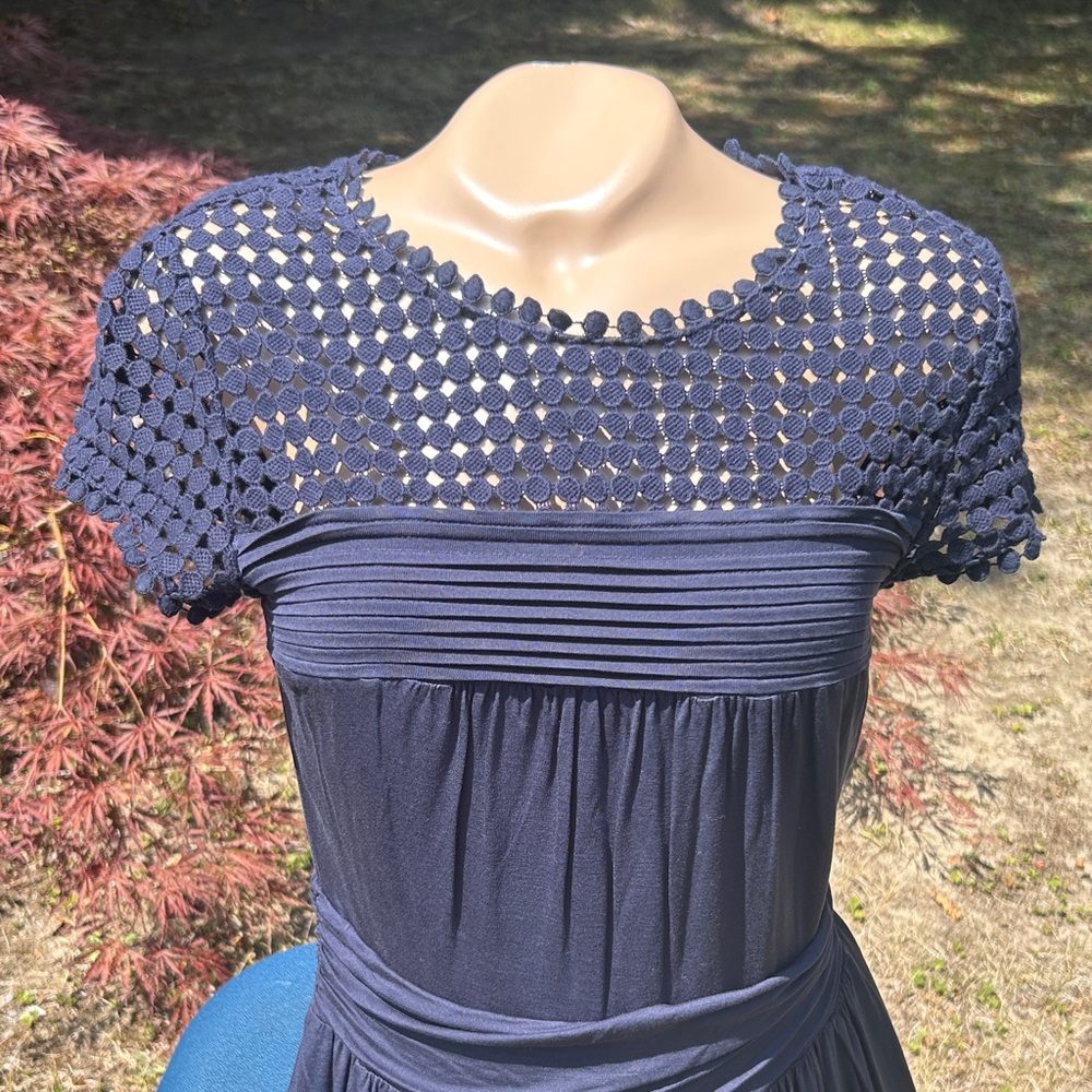 Boden Angeline Chic Navy Blue Midi Dress- Cotton  Size 8